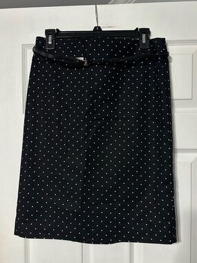 NWOT Liz Claiborne Polka Dot Pencil Skirt with Slim Belt